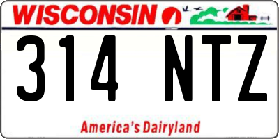 WI license plate 314NTZ