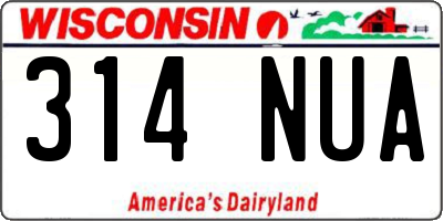 WI license plate 314NUA
