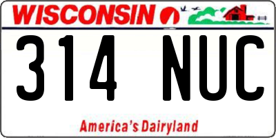 WI license plate 314NUC