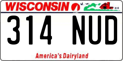 WI license plate 314NUD