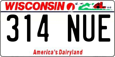 WI license plate 314NUE