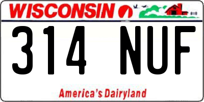 WI license plate 314NUF