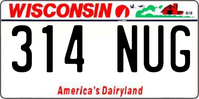 WI license plate 314NUG