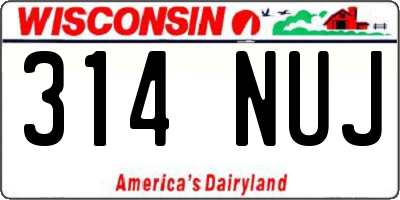 WI license plate 314NUJ