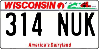 WI license plate 314NUK
