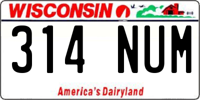 WI license plate 314NUM