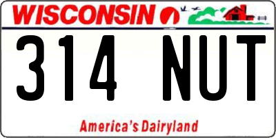 WI license plate 314NUT