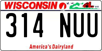 WI license plate 314NUU