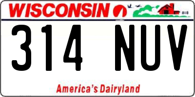 WI license plate 314NUV