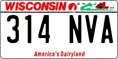 WI license plate 314NVA
