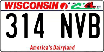 WI license plate 314NVB