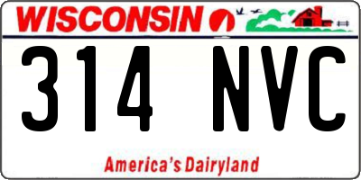 WI license plate 314NVC