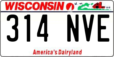 WI license plate 314NVE