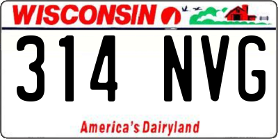 WI license plate 314NVG