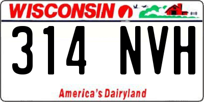 WI license plate 314NVH