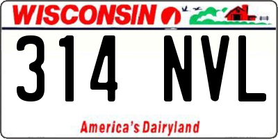 WI license plate 314NVL