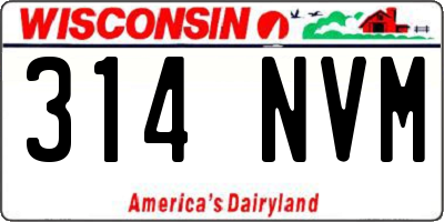 WI license plate 314NVM