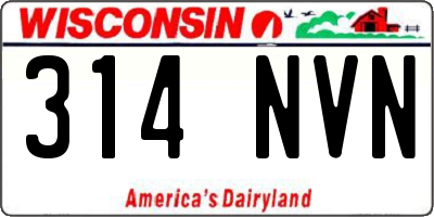 WI license plate 314NVN