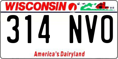 WI license plate 314NVO