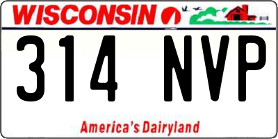 WI license plate 314NVP