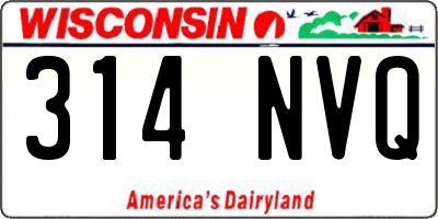 WI license plate 314NVQ