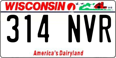 WI license plate 314NVR