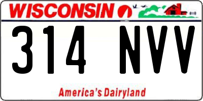 WI license plate 314NVV
