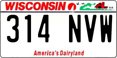 WI license plate 314NVW