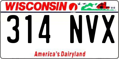 WI license plate 314NVX