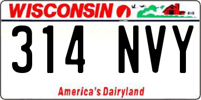 WI license plate 314NVY