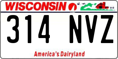 WI license plate 314NVZ