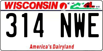 WI license plate 314NWE