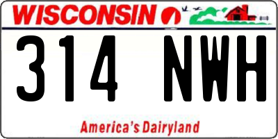 WI license plate 314NWH