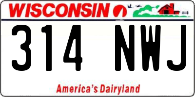 WI license plate 314NWJ