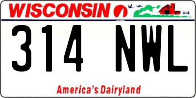 WI license plate 314NWL