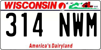 WI license plate 314NWM