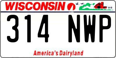 WI license plate 314NWP