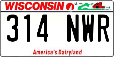 WI license plate 314NWR