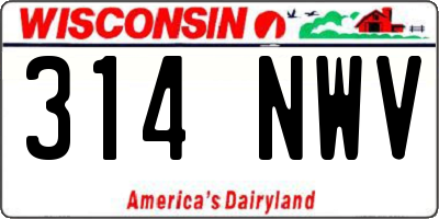 WI license plate 314NWV