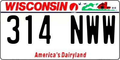 WI license plate 314NWW