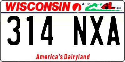 WI license plate 314NXA