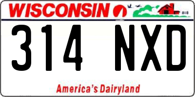 WI license plate 314NXD