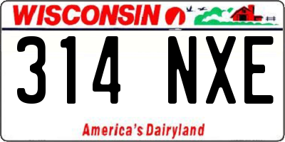 WI license plate 314NXE
