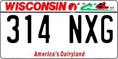 WI license plate 314NXG