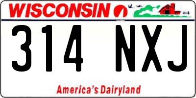 WI license plate 314NXJ