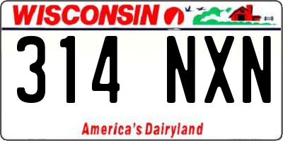 WI license plate 314NXN