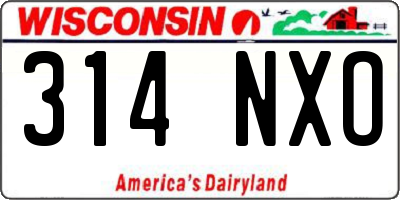 WI license plate 314NXO
