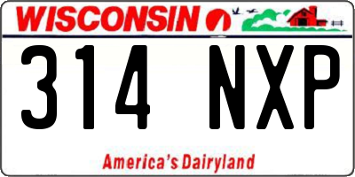 WI license plate 314NXP