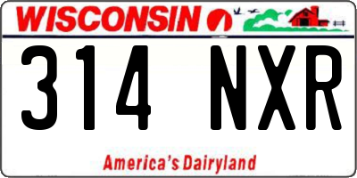 WI license plate 314NXR