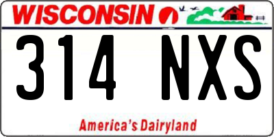 WI license plate 314NXS
